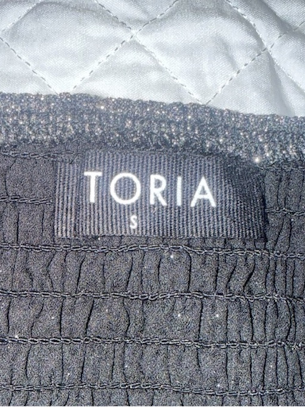 Toria Show Stopper Metallic Plissé Tiered Mini Skirt Smocked Party whimsygoth S - Picture 5 of 5